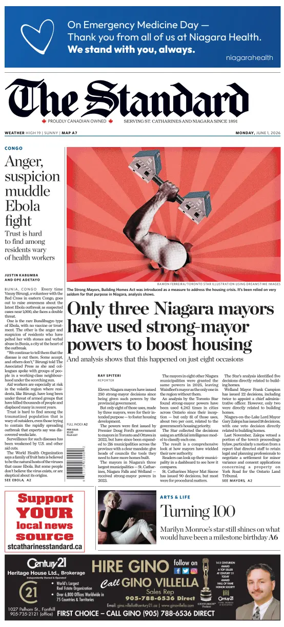 Cover of The Standard (St. Catharines)