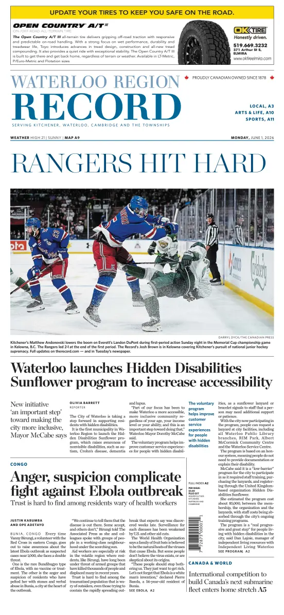 Cover of Waterloo Region Record