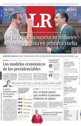 Cover of La Republica (Colombia)