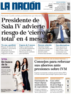 Cover of La Nacion (Costa Rica)
