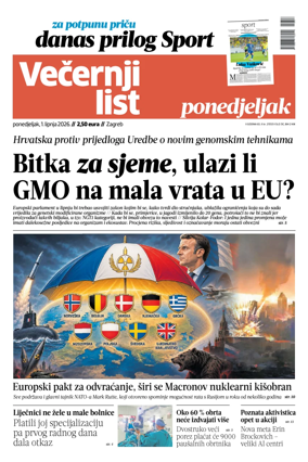 Cover of Vecernji list - Zagreb