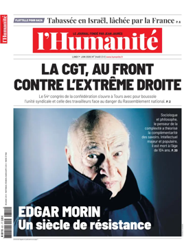 Cover of L'HUMANITE
