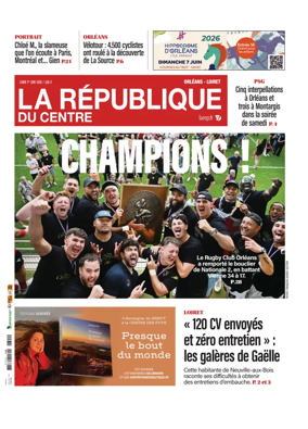 Cover of La Republique du Centre (Orleans - Loiret))