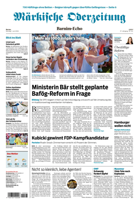 Cover of Markische Oderzeitung Bernau