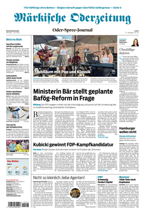 Cover of Markische Oderzeitung Eisenhuttenstadt