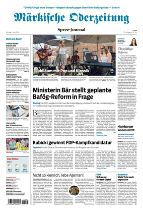 Cover of Markische Oderzeitung Spree-Journal