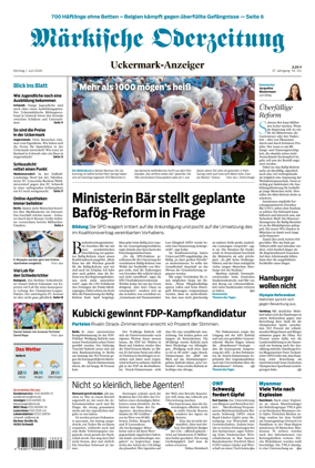 Cover of Markische Oderzeitung Uckermarkanzeiger