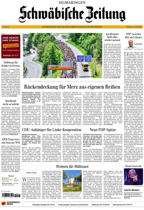Cover of Schwabische Zeitung (Sigmaringen)