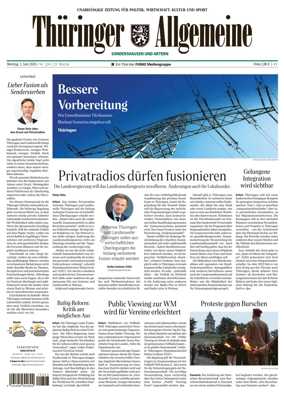 Cover of Thuringer Allgemeine (Sonderhausen und Artern)