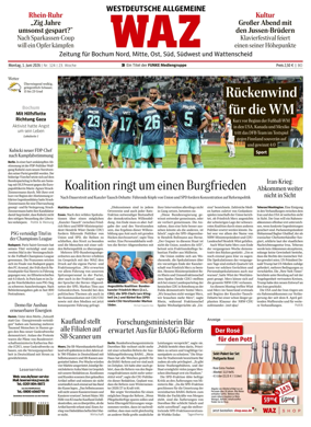 Cover of Westdeutsche Allgemeine Zeitung (Bochum)