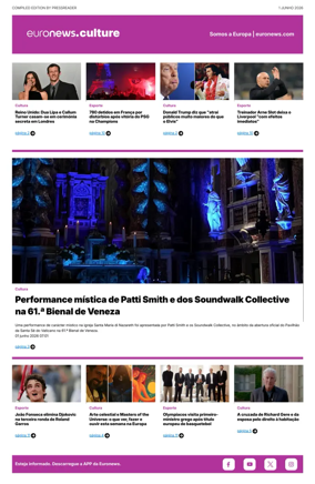 Cover of Euronews Culture and Sport (Portuguese)