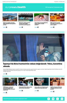 Cover of Euronews Health (Turkish) Compiled Edition