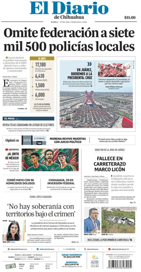 Cover of El Diario de Chihuahua