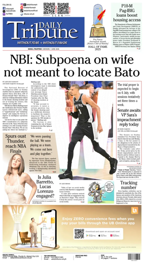 Cover of Daily Tribune (Philippines)
