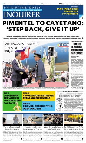 Cover of Philippine Daily Inquirer