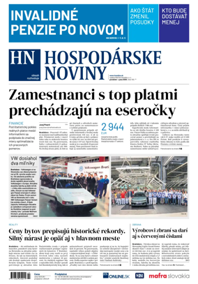 Cover of Hospodarske noviny
