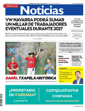 Cover of Diario de Noticias (Spain)