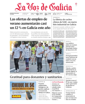 Cover of La Voz de Galicia (Pontevedra)