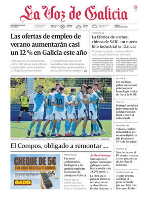 Cover of La Voz de Galicia (Santiago)