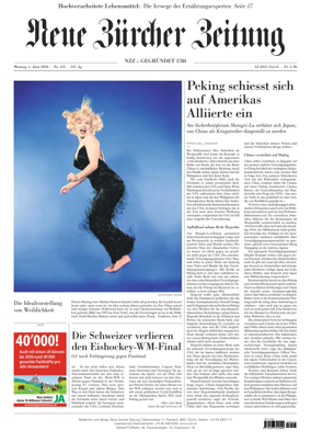 Cover of Neue Zurcher Zeitung