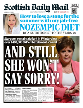 Cover of Scottish Daily Mail