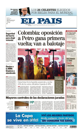 Cover of El Pais (Uruguay)