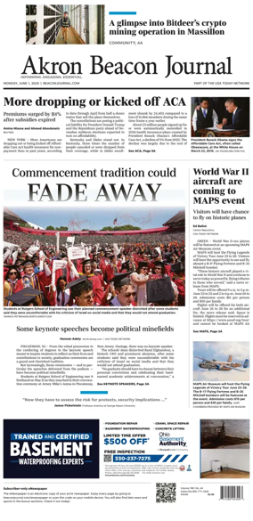 Cover of Akron Beacon Journal