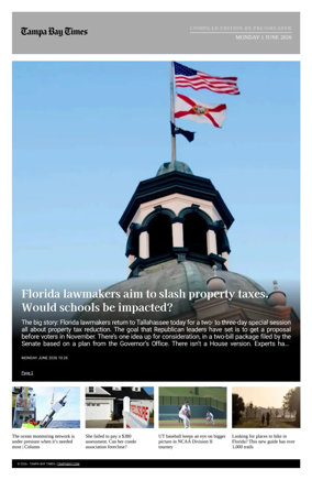 Cover of Tampa Bay Times TFP
