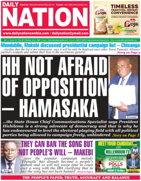 Cover of Daily Nation Newspaper