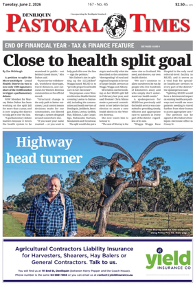 Cover of Deniliquin Pastoral Times