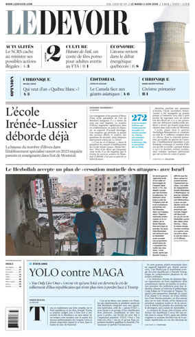 Cover of Le Devoir