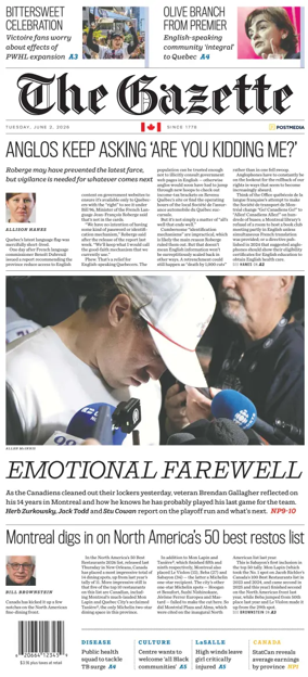 Cover of Montreal Gazette