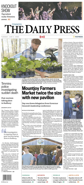 Cover of The Daily Press (Timmins)