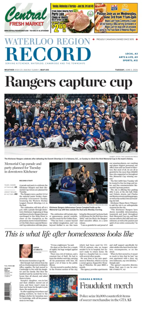 Cover of Waterloo Region Record
