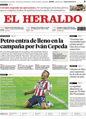 Cover of El Heraldo (Colombia)