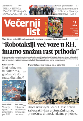 Cover of Vecernji list BiH