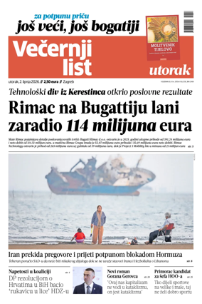 Cover of Vecernji list - Zagreb