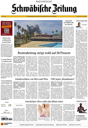 Cover of Schwabische Zeitung (Bad Saulgau)