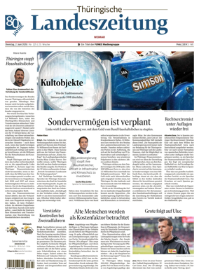 Cover of Thuringische Landeszeitung (Weimar)