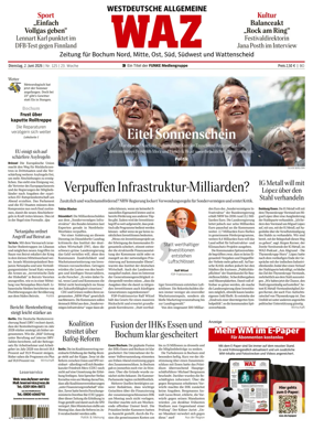 Cover of Westdeutsche Allgemeine Zeitung (Bochum)