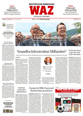 Cover of Westdeutsche Allgemeine Zeitung (Hattingen)