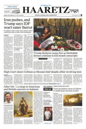Cover of Haaretz english edition