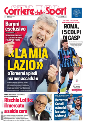 Cover of Corriere dello Sport (Lazio)