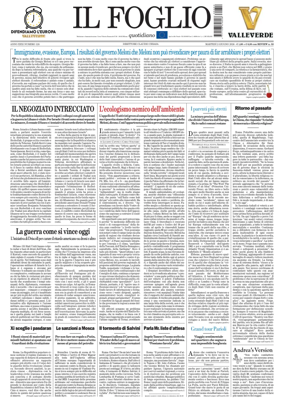 Cover of Il Foglio Quotidiano