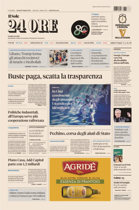 Cover of Il Sole 24 Ore
