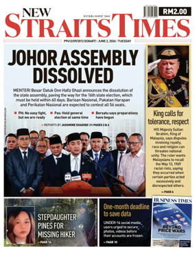 Cover of New Straits Times