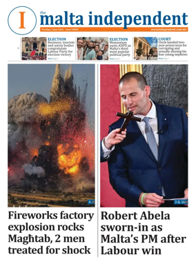 Cover of Malta Independent