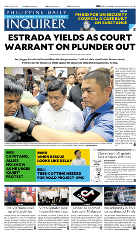 Cover of Philippine Daily Inquirer