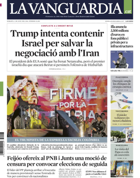 Cover of La Vanguardia (Catalonia - 1st edition)