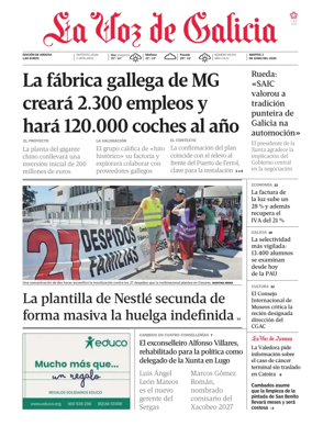 Cover of La Voz de Galicia (Arousa)